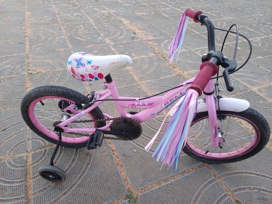 Колело 16цола розово с помощни гуми