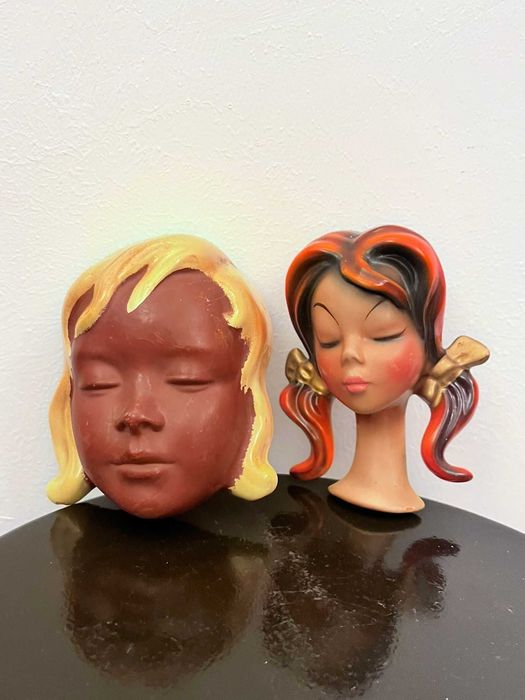 Set trei bibelouri statuete bibelou masti W Germania ceramice vechi