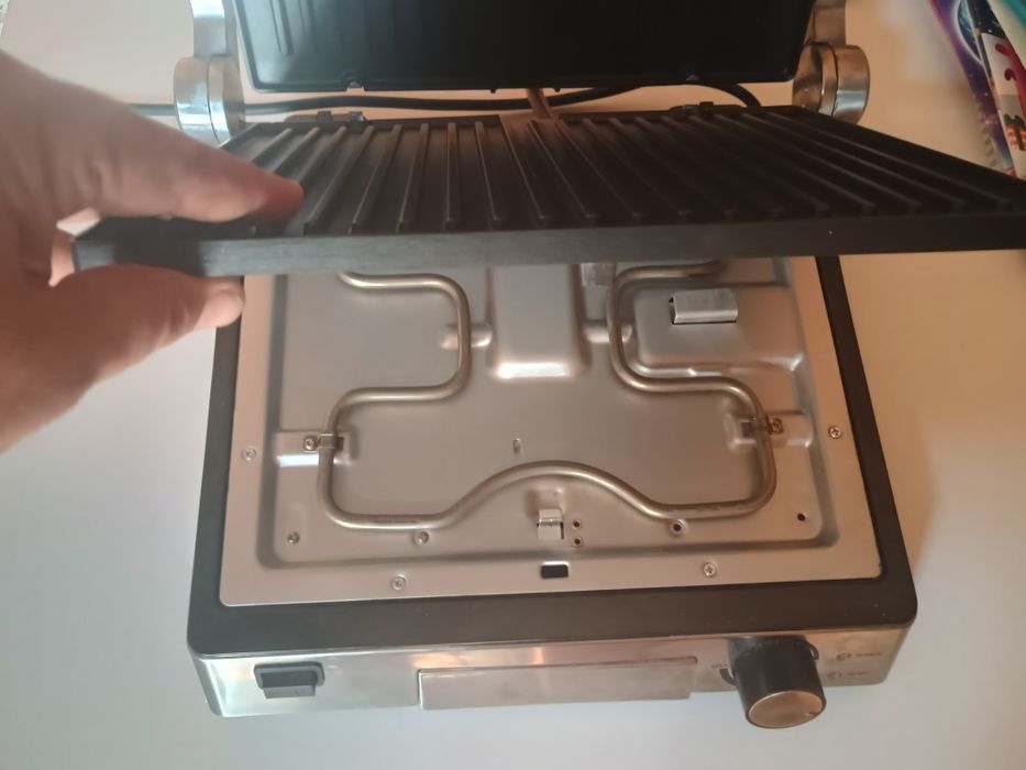 Grill electric SilverCrest SKGE 2000 C3, 2000 W, 29x26cm, inox, cu placi detasabile