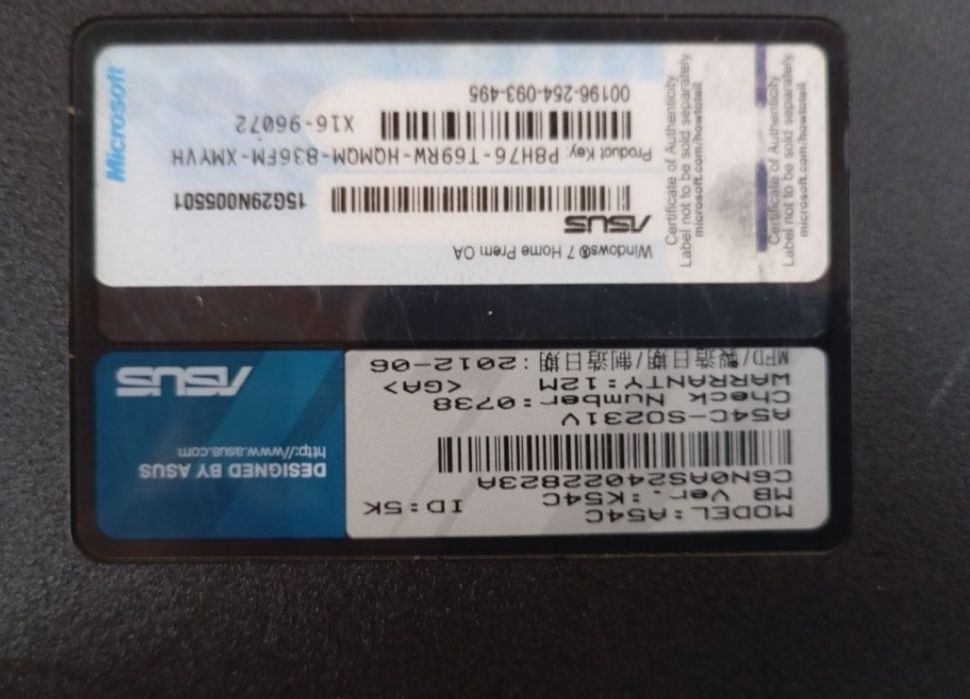 Laptop Asus A54 i5