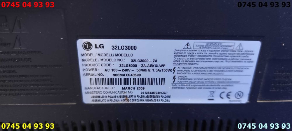televizor TV LG 32LG3000 perfect functional fara picior si telecomanda