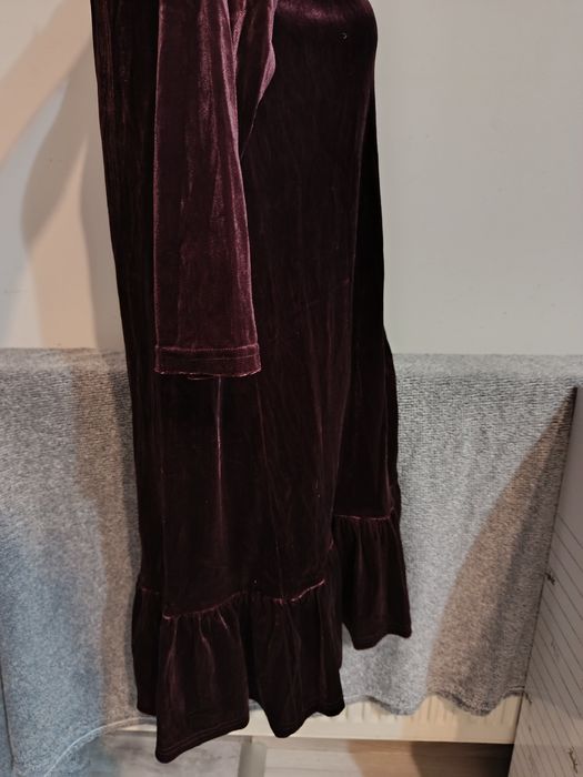 Rochie eleganta boema romantica din catifea Stradivarius mărimea S 36