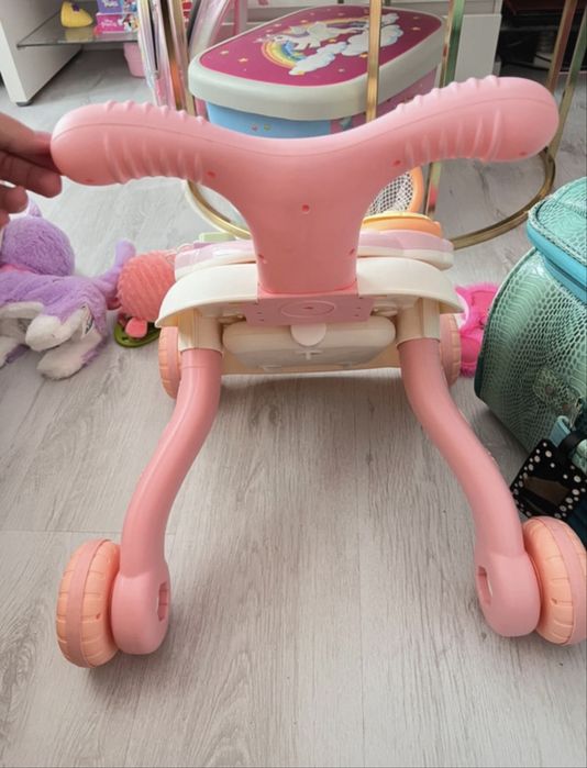 Antemergator Interactiv , "LikeSmart Elephant Stroller PLUS", Recipient Greutate, Mini Cos de Baschet, Sunete, Pink