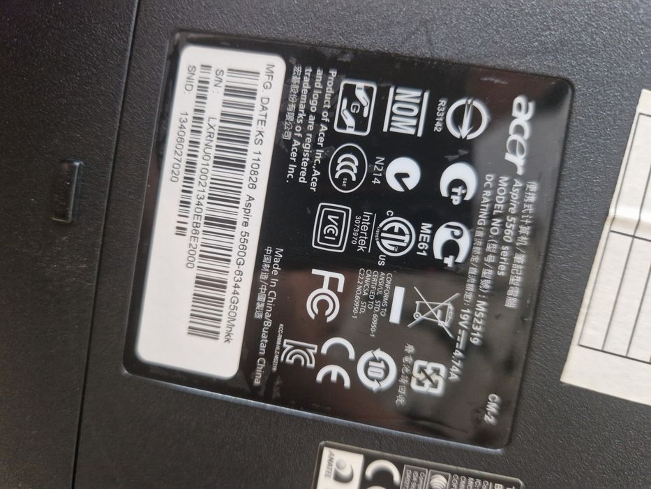 Ноутбук acer 2011год