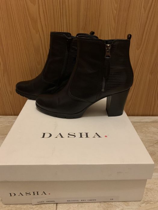 Botine negre din piele Dasha,marimea 39