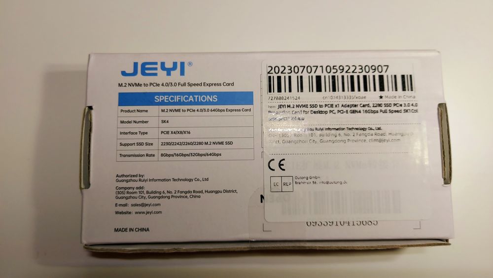 Adaptor M2 NVME Ssd la PCIE 3.0/4.0 x 4