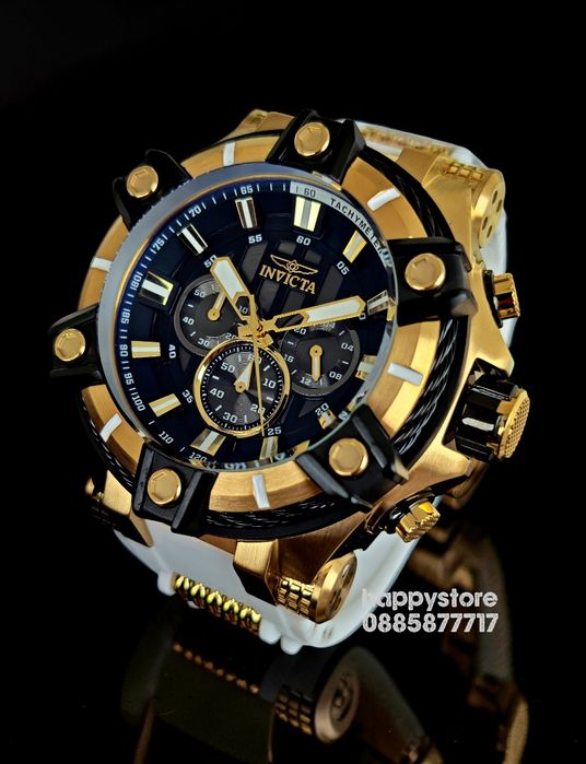 INVICTA Gunmetal white/gold 52 mm, Инвикта нов ръчен часовник