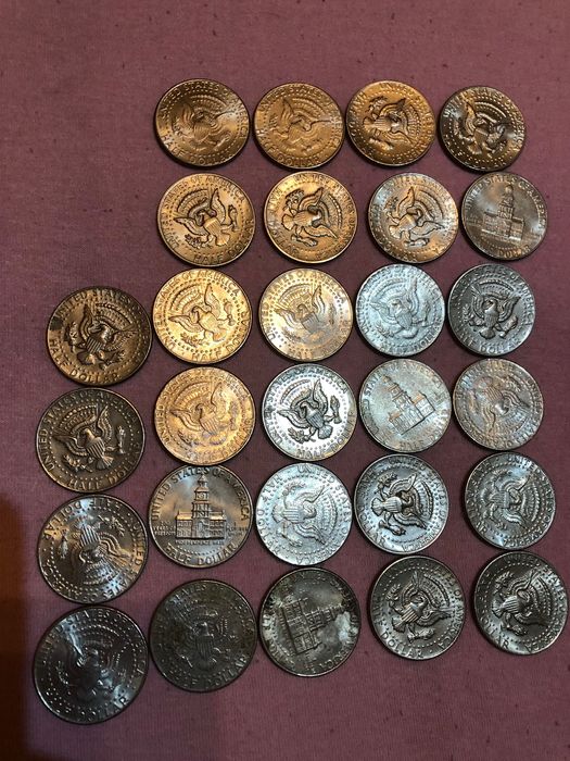 lot moenzi 28 buc usa half dollar kennedy circ vg