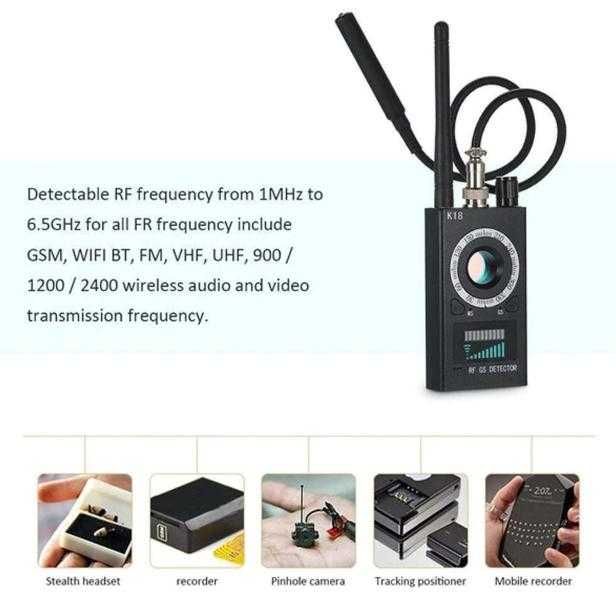 Детективски Детектор за Скрити Камери Тракери Подслушватели Микрофони