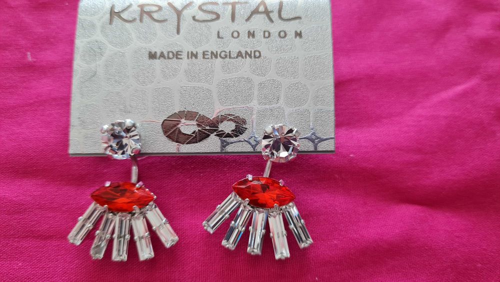 Червени/черни обеци с камъни Сваровски - два модела