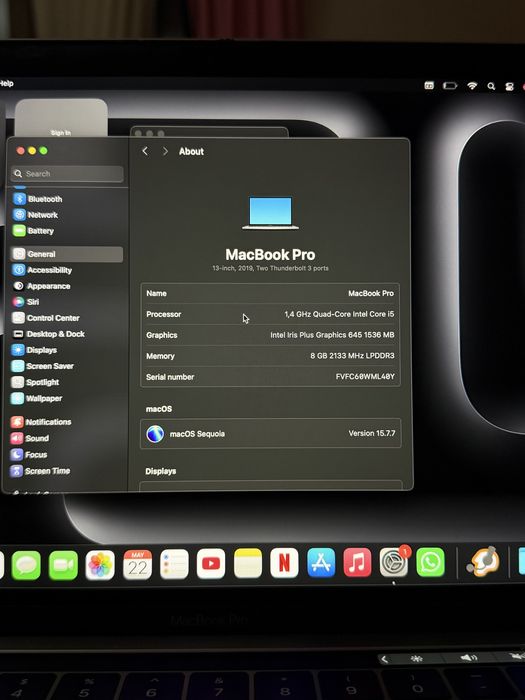 MacBook Pro 2019, TouchBar, 13 inch, sănătate baterie 100%