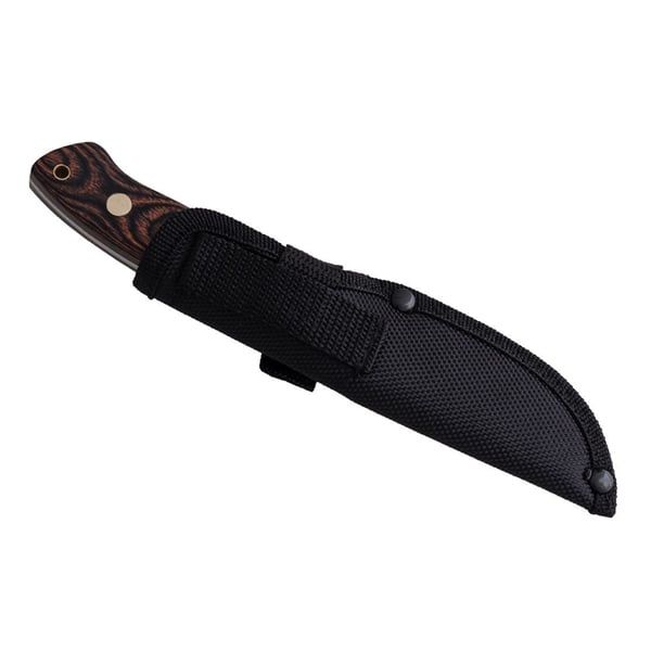 Set doua cutite de vanatoare, otel, maner lemn, husa cordura, 20 cm