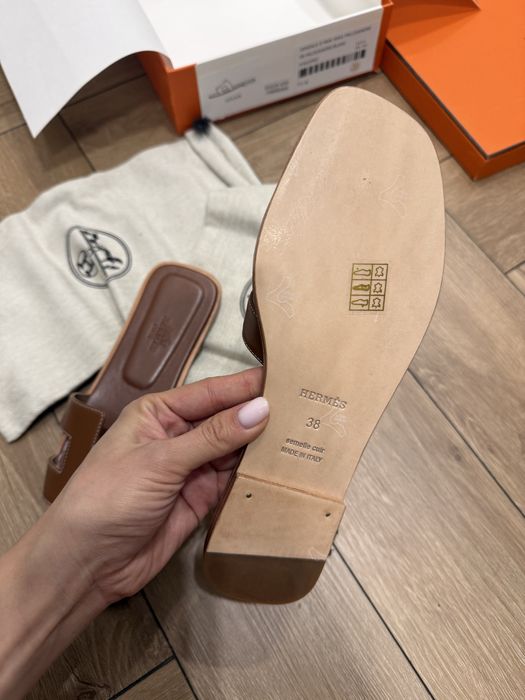 Тапочки Hermes натуральная кожа