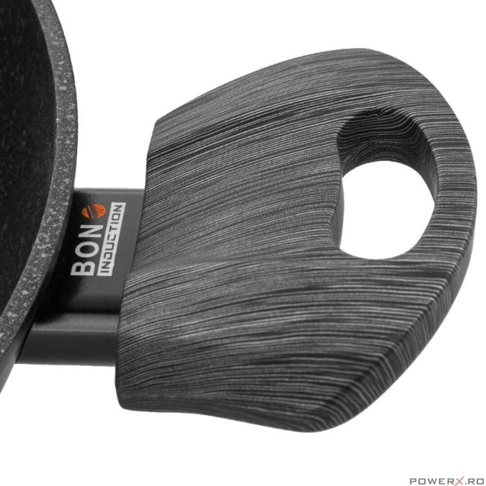 Oala joasa Bono, Aluminiu, 20cm, 1.6l, neagra, Florina