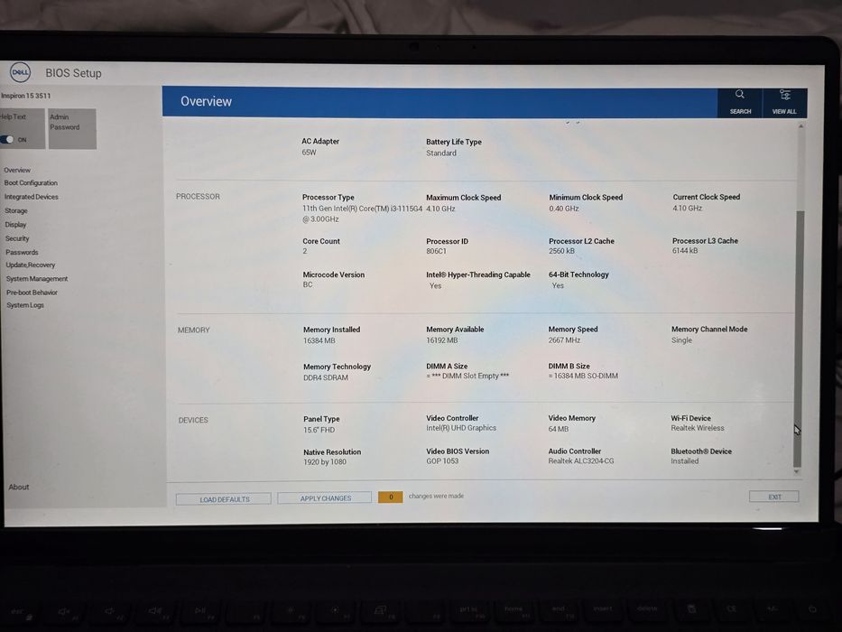 Dell Inspiron 3511 i3 16gb ddr4 ssd 512gb