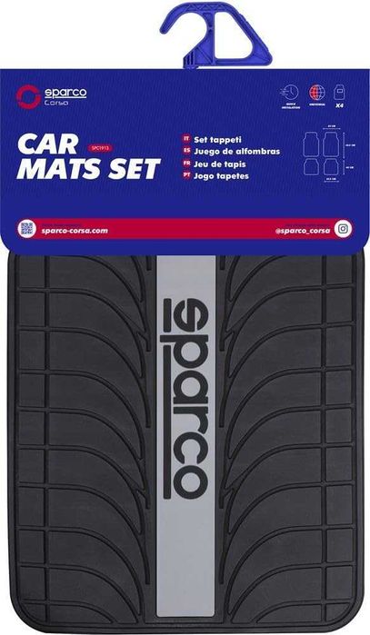 Комплект универсални автомобилни стелки Sparco със Сиви елементи.