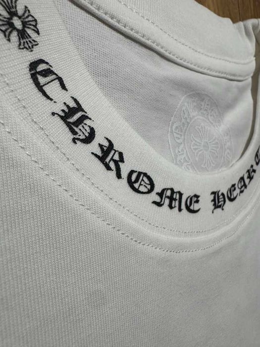 Chrome Hearts "Neck Logo" White T-shirt