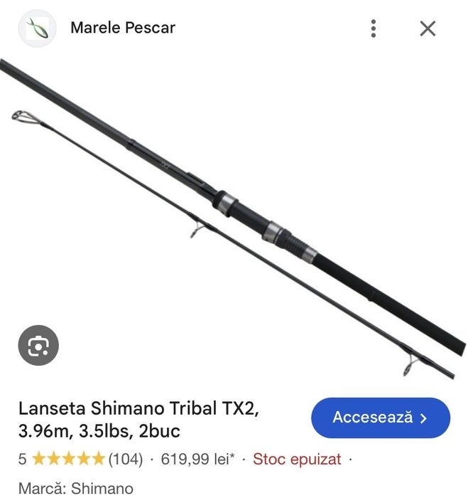 Vand 4 lansete Shimano Tribal TX2 - 3,96 m 3,5 lbs