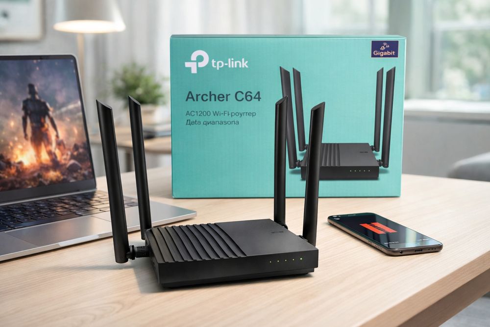 Wi-Fi роутер TP-Link Archer C64 AC1200 | 2.4G + 5G | Гигабит |