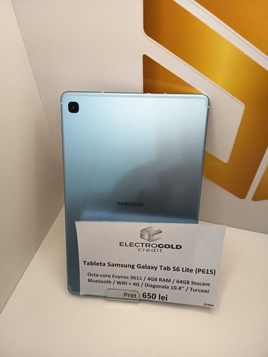 Samsung Tab S6 lite 4GB RAM/64GB/Turcoaz/Wifi + 4G/Produs impecabil!