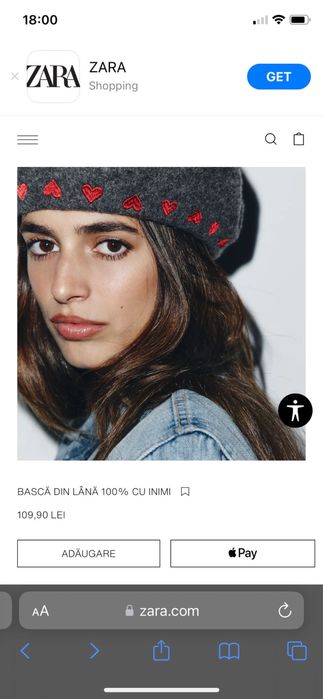 Set basca 100% lână + fular Zara- noi