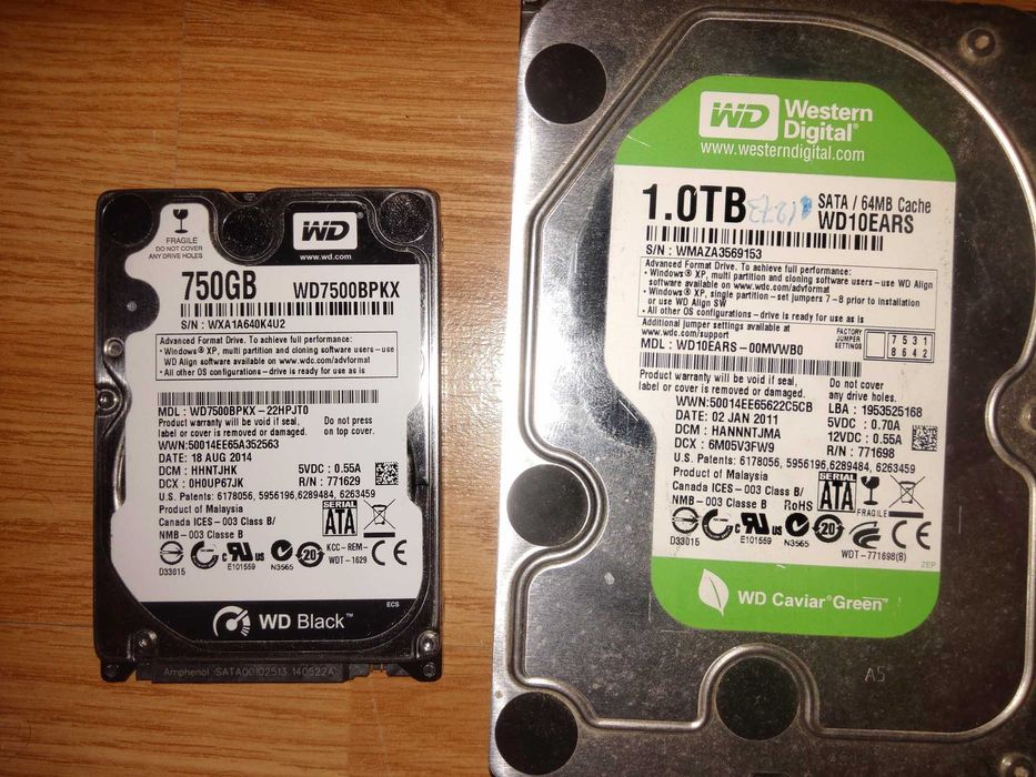 HDD 1TB- 500gb Laptop/Desktop SATA3