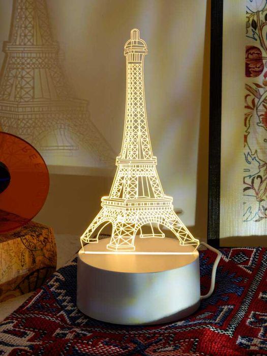 Нощна 3Д ЛЕД лампа статуетка за подарък мече мотор футбол сърце делфин