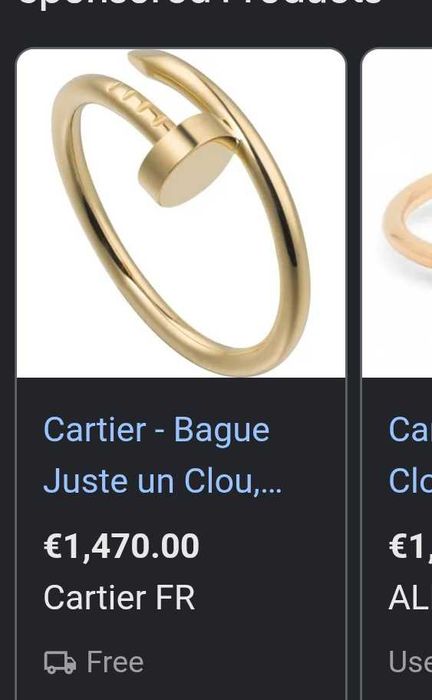 Vând inel Cartier din aur galben, model tip cui, elegant și deosebit.