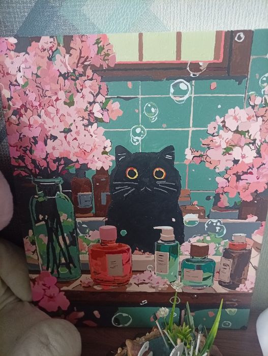 Картина(черный котик)