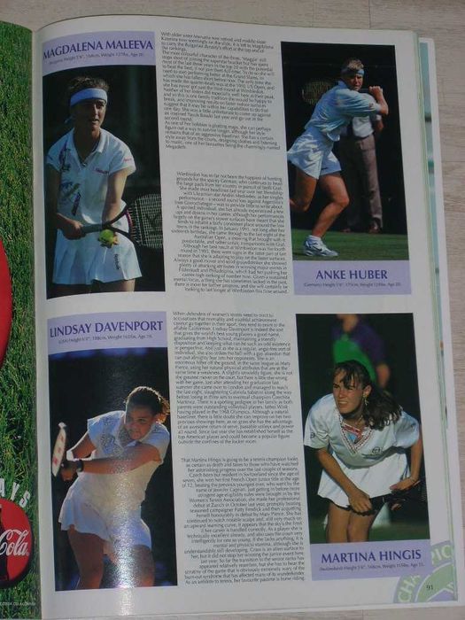 Официално списание от тенис турнира Уимбълдън 1995 с Магдалена Малеева
