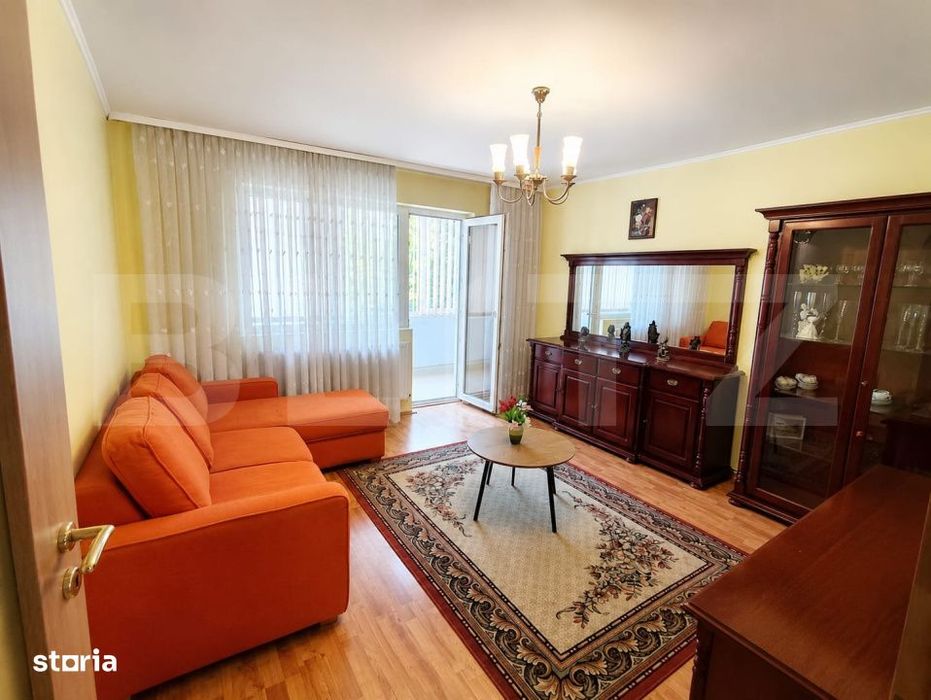 Apartament 2 camere decomandat, 57 mp + balcon, mobilat si utilat