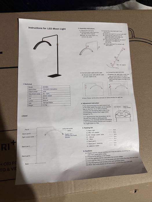 Lampa led semiluna 50w