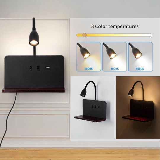 Lampa perete incarcare telefon wireless alb/negru diaponibile ca set