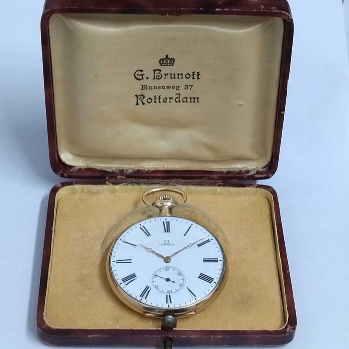 Ω OMEGA джобен, златен 14к, с кутия, идеален - колекционерски