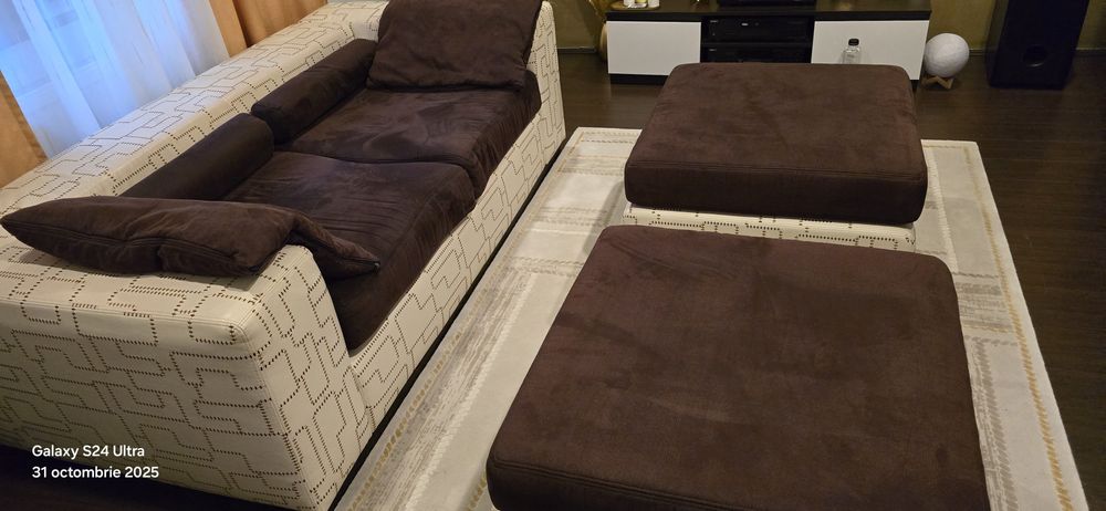 Vand canapea Mobexpert piele cu stofa