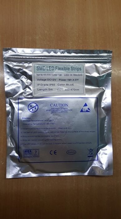 Banda LED albastru 12V, 5mm Latime