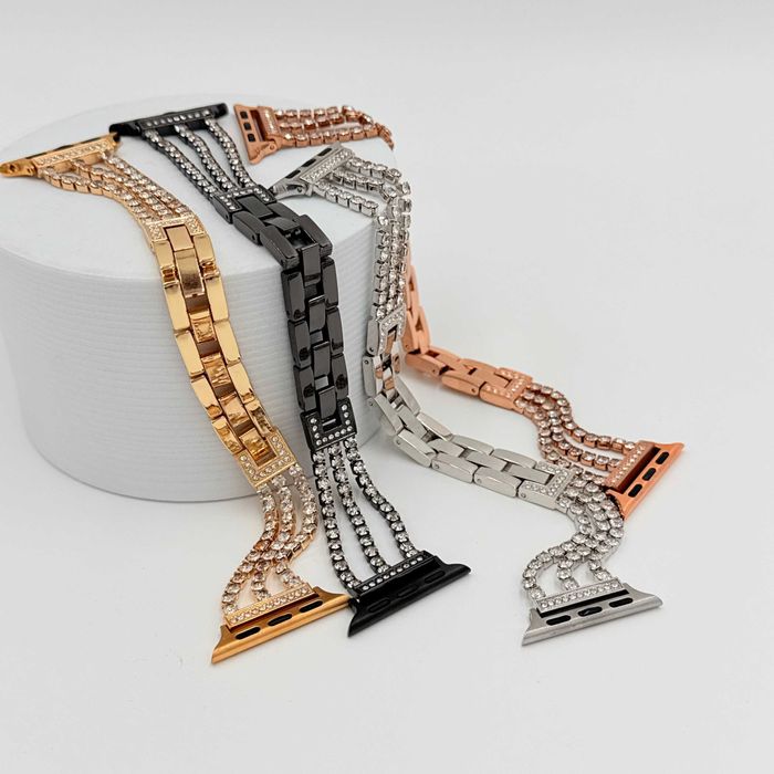 Метална каишка с камъчета за Apple Watch ULTRA/SE/11/10/9/8/7/6/5/4