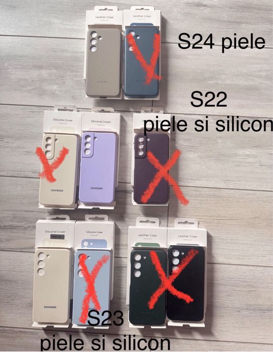 Huse Piele/Silicon Samsung Leather/Silicone Cover seria S22/23/24/S25