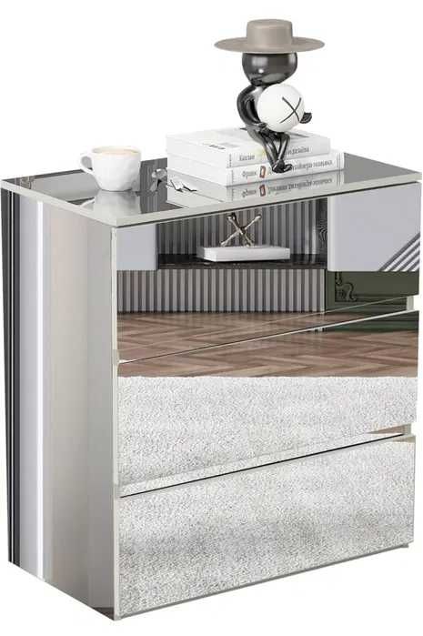 Огледален скрин с 3 чекмеджета MDF