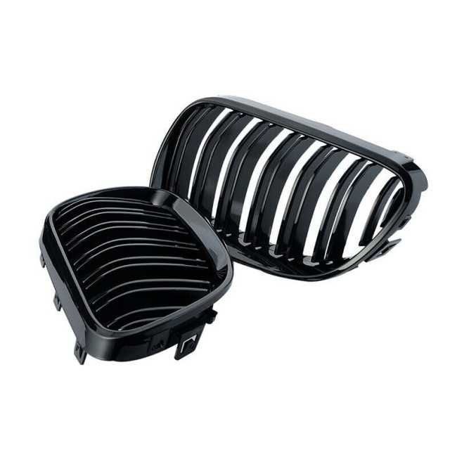 Grile Duble Bara Fata Nari M Style BMW E92 E93 Pre-FACELIFT // FACELIFT, Negru Lucios