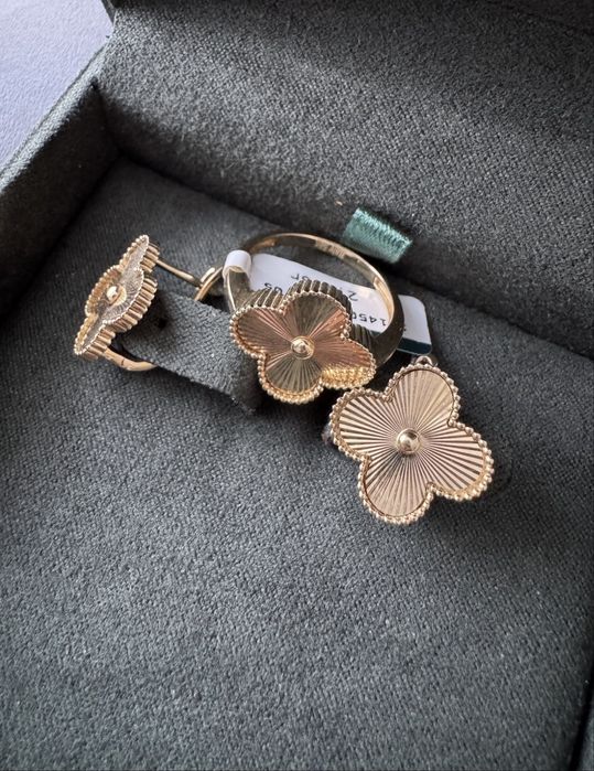 Комплект серьги кольцо золото 585