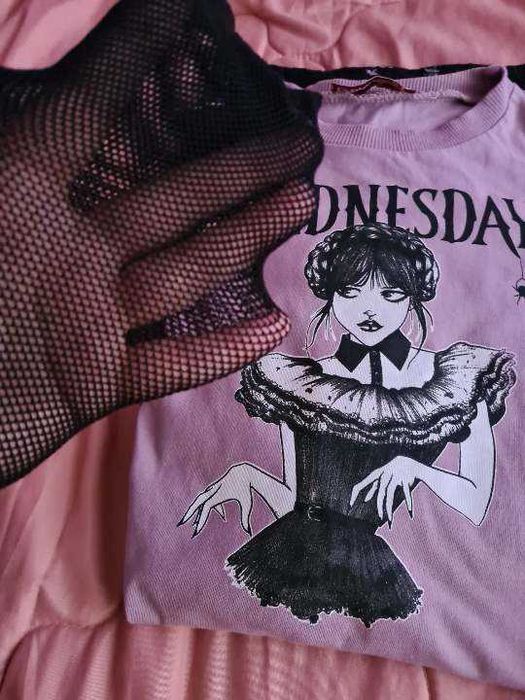 Комплект Рокля Wednesday Adams с мрежести ръкавици 6-8 г и обувки