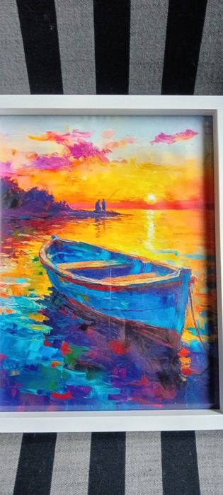 Ярки момичета с чадъри в дъждовен ден, 30 см.x 40 см Вертикална стенна