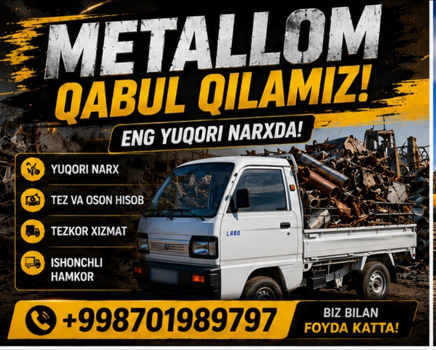 Metallom qabul qilamiz qayta ishlagani.