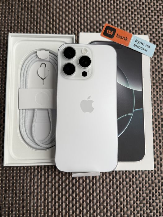 256!ЛИЗИНГ*68лв/м iPhone 16 pro*White Titanium айфон 16 про бял