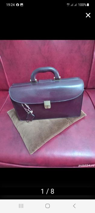 Vind Toscany Lather geanta doctor piele pe marom nouă