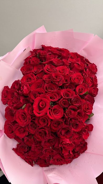 Цветы розы красные