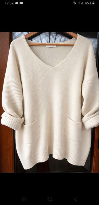 Pulover casmir oversize bej ,moale pufos L