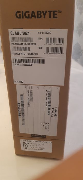 Gigabyte G5 MF5 2024 sotiladi
Intel Core i7-13620H
RTX 4050 6GB
16GB