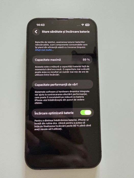 Iphone 13 pro 128GB, Graphite, stare excelenta